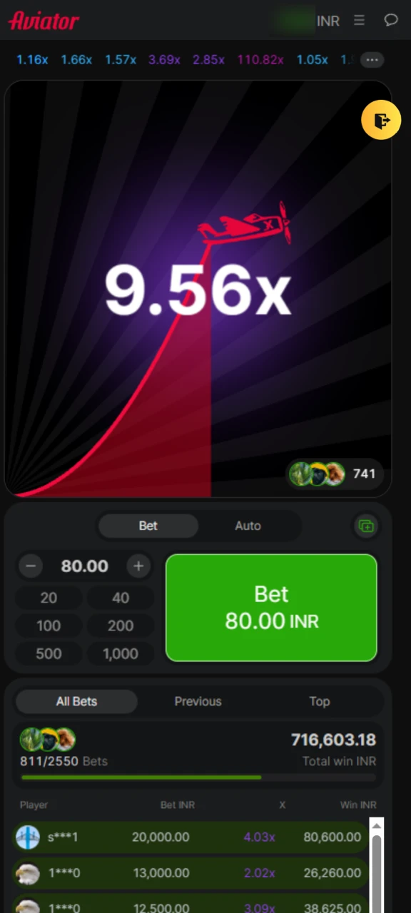 User enjoying 96In Aviator in Safari browser without downloading.