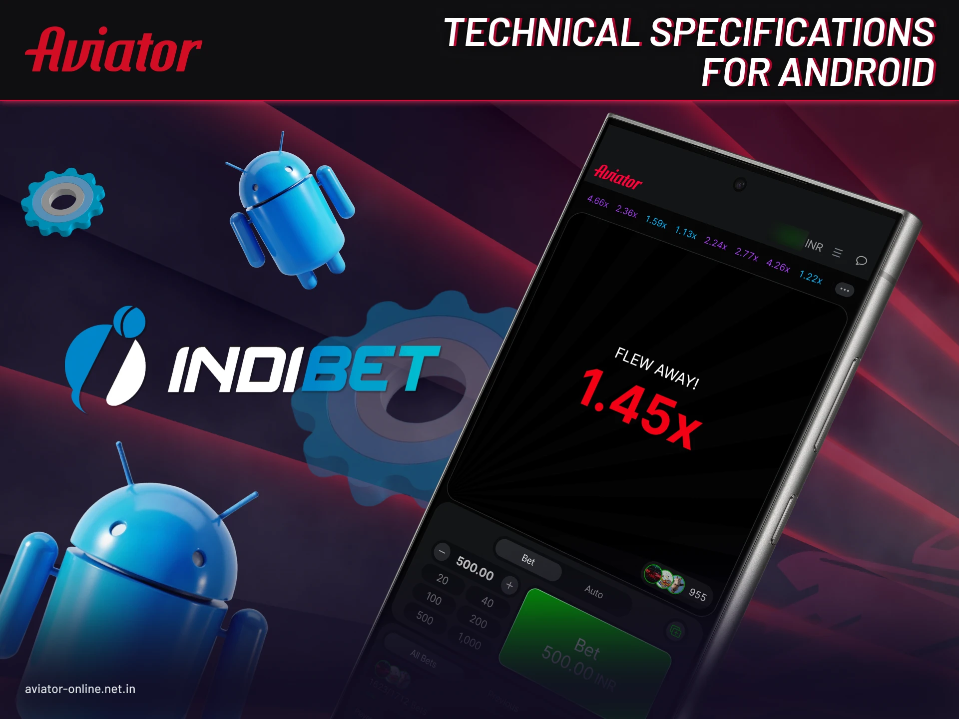 System specifications for installing and running Indibet Aviator app on Android devices.