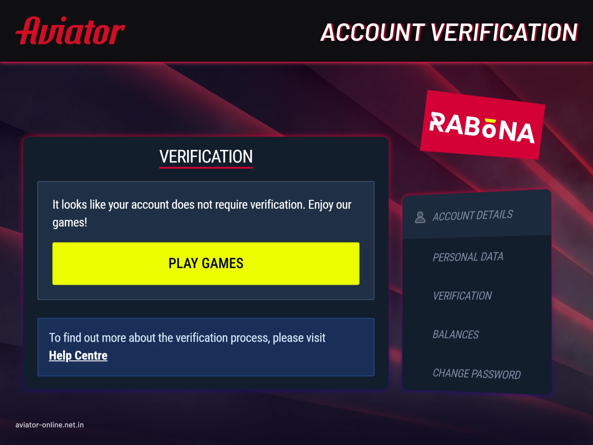 Verify Rabona Aviator account with KYC for secure mobile gameplay.