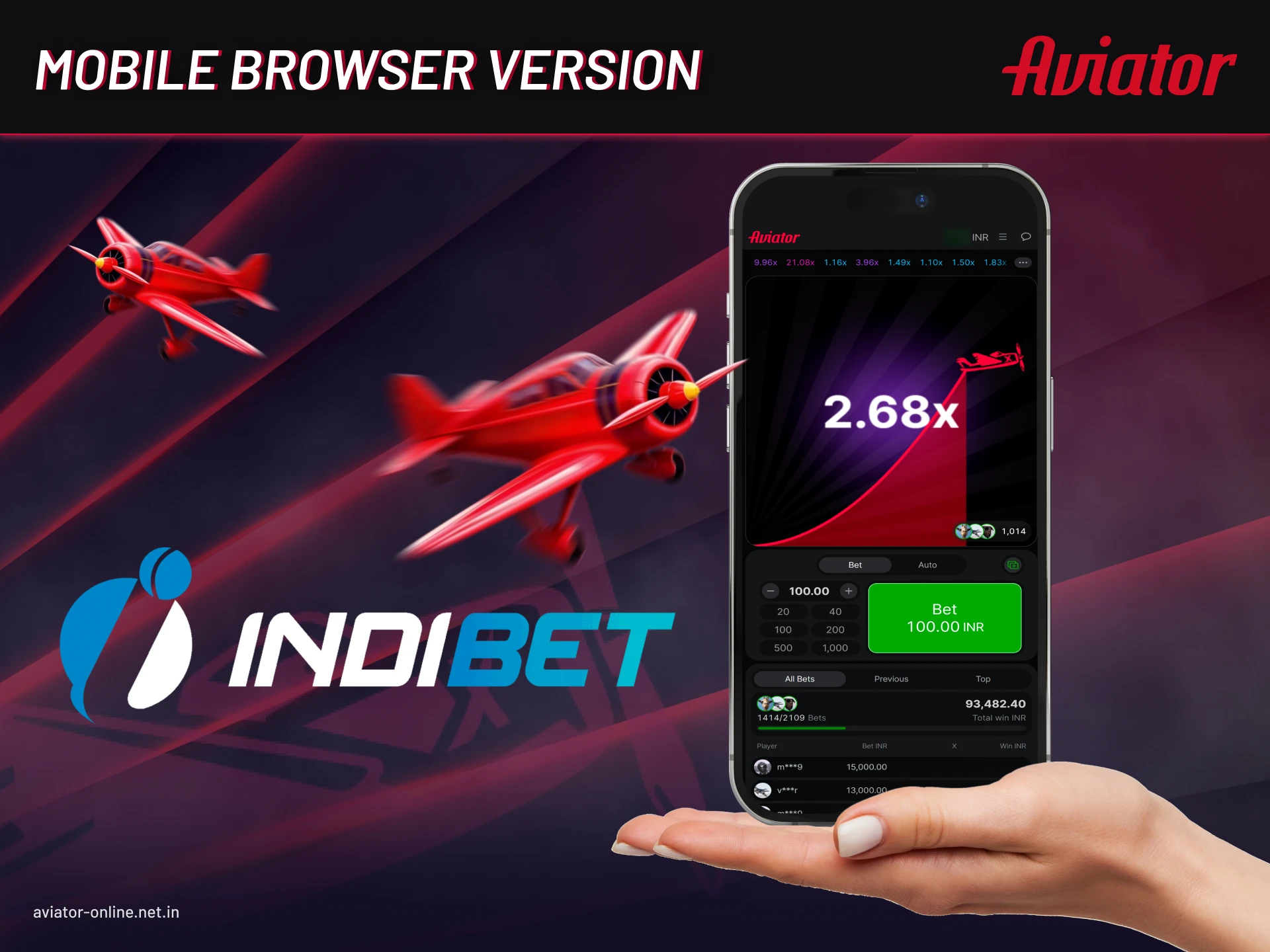 Play Indibet Aviator and casino games on mobile using browser version for Indian players.