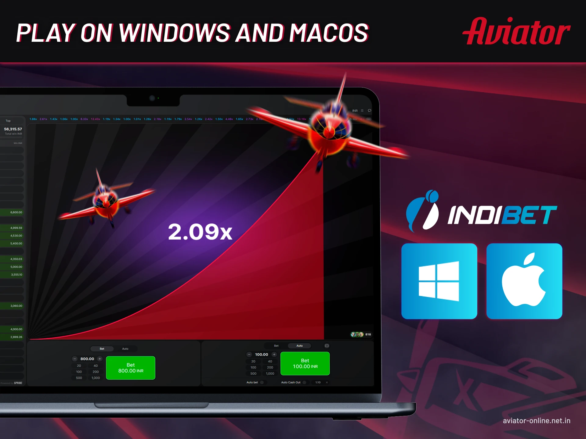 Access Indibet Aviator on Windows and MacOS for smooth online betting and casino experience.