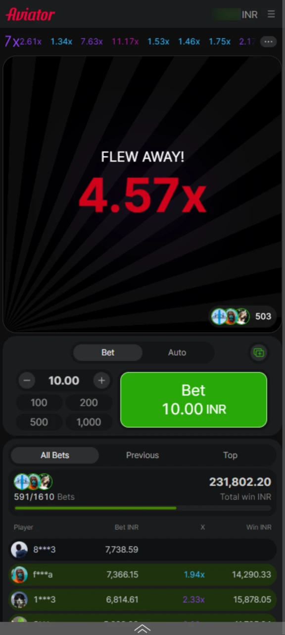 Round ended in Megapari Aviator app as the plane flew away.