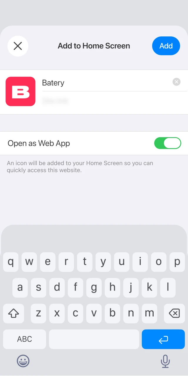 Add Batery Aviator shortcut to iOS home screen for quick gameplay access.