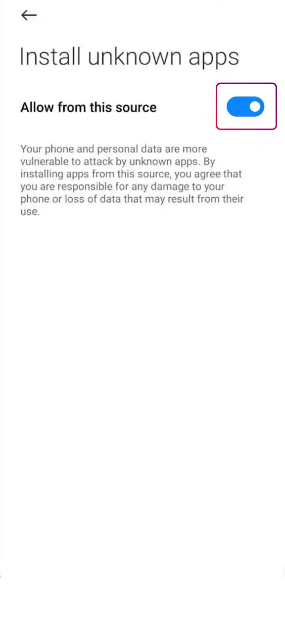 Allow Android to install apps from unknown sources before installing Pin Up app.