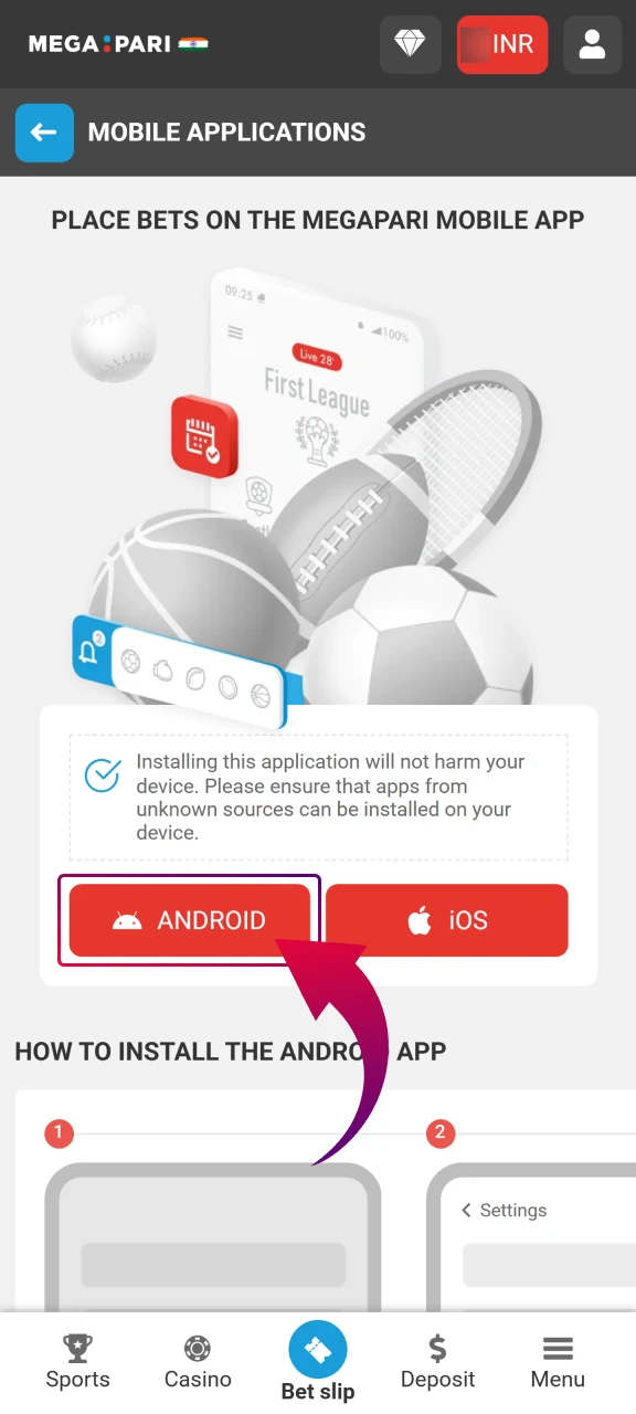 Complete Megapari Aviator app installation by following on-screen instructions.