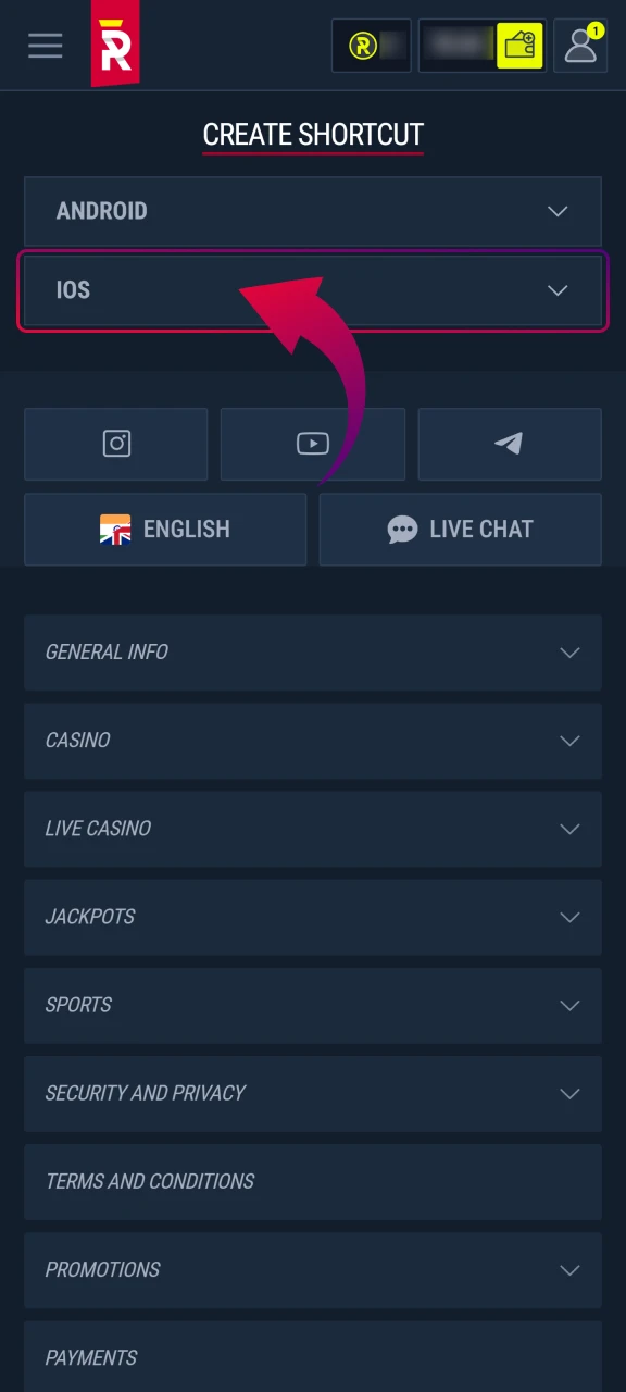 Tap link or scan QR code to install Rabona Aviator iOS app.